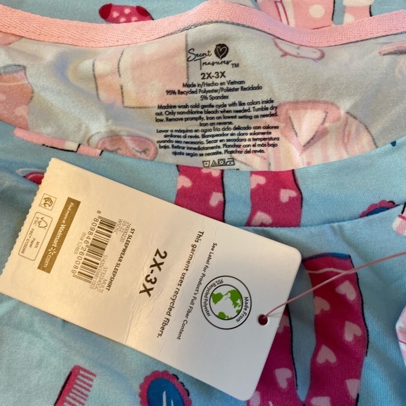 Secret Treasures Soft Nightgown Womens Size 2X-3X Blue Pajamas With Pockets - Picture 7 of 8